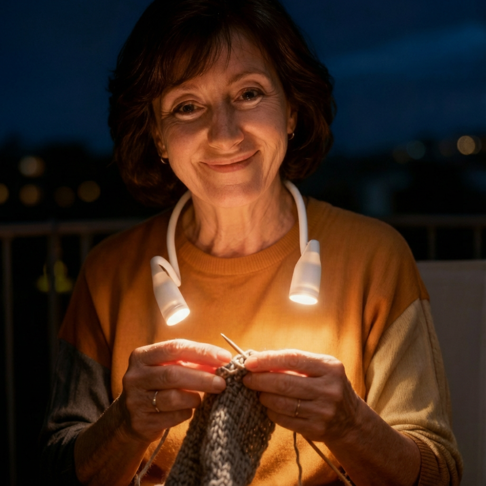 LumiAliria – Lampada da collo che illumina le Sue creazioni e allevia l’affaticamento degli occhi