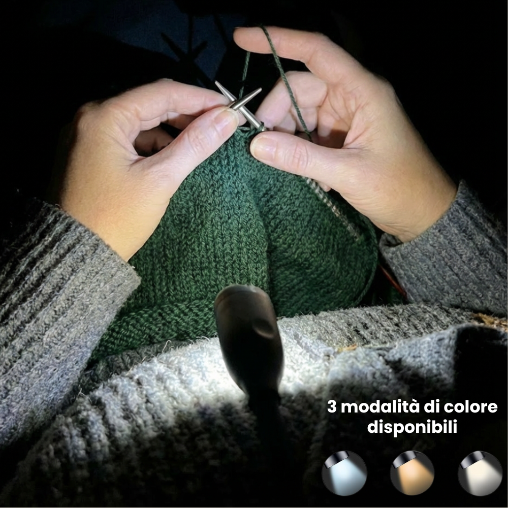 LumiAliria – Lampada da collo che illumina le Sue creazioni e allevia l’affaticamento degli occhi
