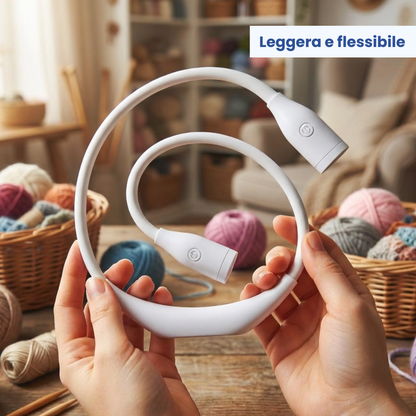 LumiAliria – Lampada da collo che illumina le Sue creazioni e allevia l’affaticamento degli occhi